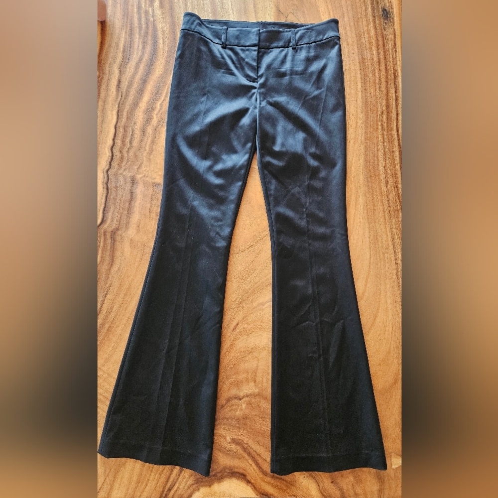 Spighe Di Lino Italy Black Flared Silky Like Pants Women's Size Small